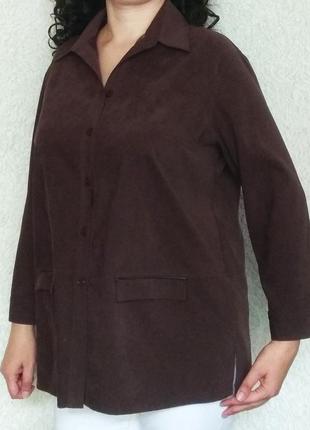 Стильная рубашка - пиджак под замш 18р2 фото