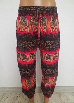 Лёгкие штаны со слонами в индийском бохо этно стиле