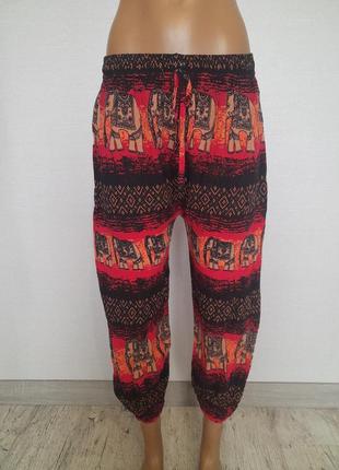Лёгкие штаны со слонами в индийском бохо этно стиле2 фото
