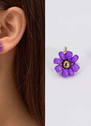 Сережки-гвоздики ,кліпси з квітковим дизайном shein