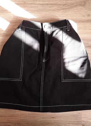 Черная джинсовая юбка1 фото