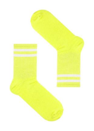 Жовті шкарпетки з білими смужками від sox
