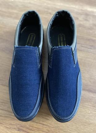 Чоловічі туфлі джинсові сині6 фото