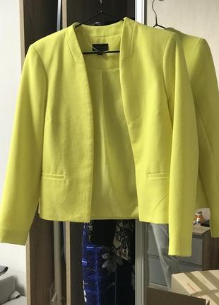 Жакет кардиган пиджак лимонный 464 фото