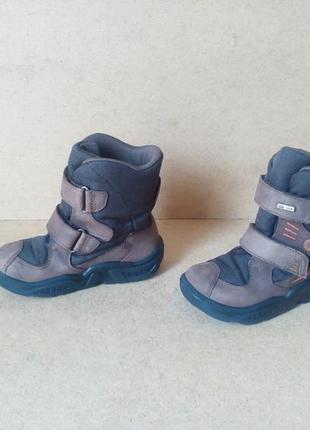 Чоботи черевики elefanten на липучках для хлопчика коричневі шкіряні2 фото