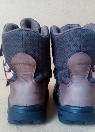 Чоботи черевики elefanten на липучках для хлопчика коричневі шкіряні4 фото