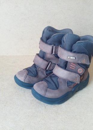 Чоботи черевики elefanten на липучках для хлопчика коричневі шкіряні