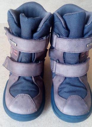 Чоботи черевики elefanten на липучках для хлопчика коричневі шкіряні7 фото