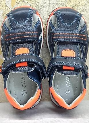 Закрытые кожаные ортопедические босоножки сандалии летняя обувь для мальчика 240 clibee клиби р.269 фото