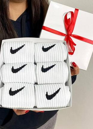 Бокс високих спортивних шкарпеток nike на 6 пар у фірмовій коробці🧦