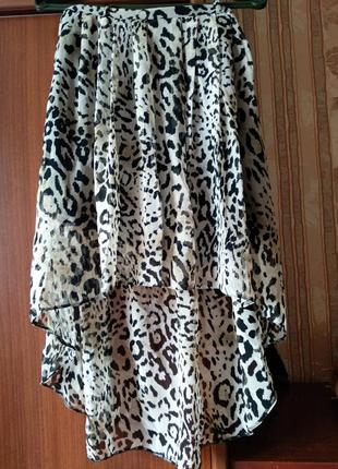 Ассиметричная юбка с тигровым принтом