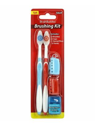 Дорожный набор для чистки зубов от  brush buddies, smart care 5 предметов