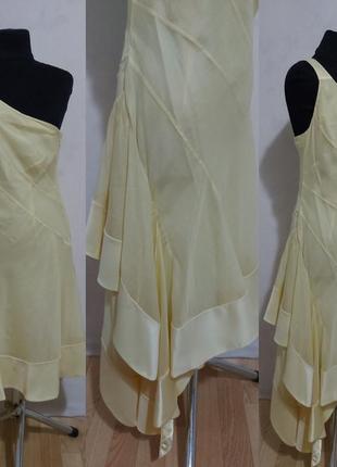 Платье на одно плечо симетричное хлопок, шелк karen millen5 фото