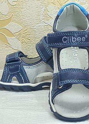 Кожаные ортопедические босоножки сандали летняя обувь для мальчика 255 clibee клиби р.259 фото