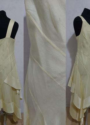 Платье на одно плечо симетричное хлопок, шелк karen millen8 фото