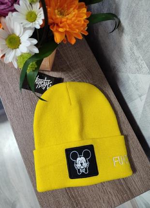 Sale ‼️ жіноча шапка жовта 💛 шапка мультики