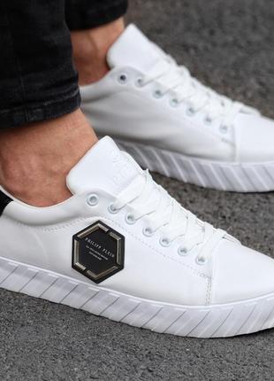 Мужские премиум кроссовки 
philipp plein  white2 фото