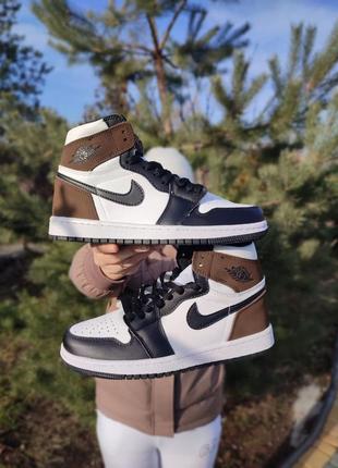 Кроссовки в стиле nike air jordan 1 retro dark mocha