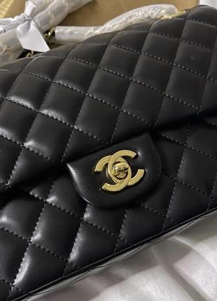 Сумка сумочка chanel шанель чорна через плече ланцюг мода багет шкіра кожа тренд мода цепь10 фото