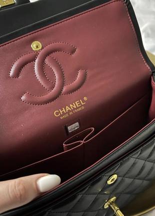 Сумка сумочка chanel шанель чорна через плече ланцюг мода багет шкіра кожа тренд мода цепь8 фото