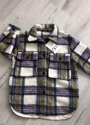 Тёплая куртка рубашка на девочку zara 116