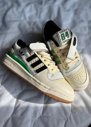 Мужские кроссовки adidas forum 84 low beige green 40-41-42-44-45
