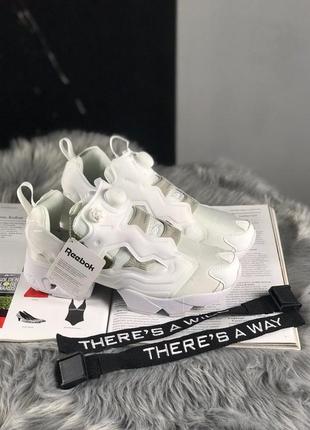 Шикарные женские кроссовки reebok insta pump fury full white3 фото