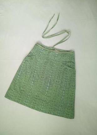 Натуральная хлопковая юбка трапеция\юбочка в горошины р.м1 фото