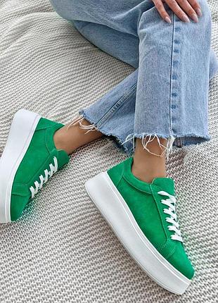 ❤️ шикарные замшевые кеды на платформе