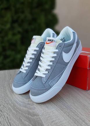 Кроссовки женский nike blazer low ряд серое / кроссовки женские найк блейзер низкие кроссы2 фото