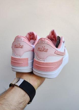 Женские кроссовки nike air force 1 shadow white/pink4 фото