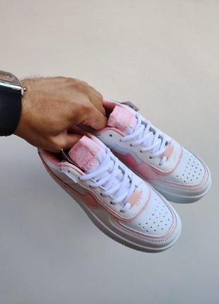 Женские кроссовки nike air force 1 shadow white/pink3 фото