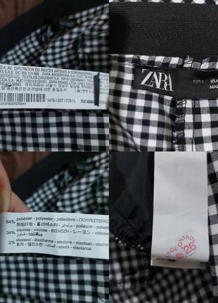 Брюки в клетку slim-fit , пояс на резинке zara9 фото