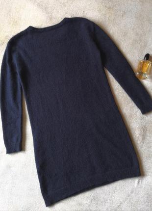 Шерстяное платье свитер с кожаными накладными карманами, ангора шерсть cos4 фото