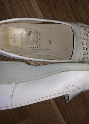 Кожаные туфельки/тапочки мокасины белые/бренд jenny by ara4 фото