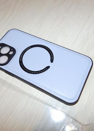 Противоударный чехол litchi texture magsafe для iphone 13 pro max
