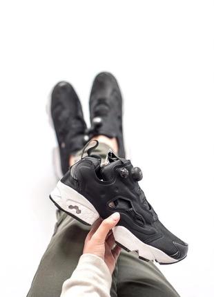 Шикарные женские кроссовки reebok insta pump black1 фото