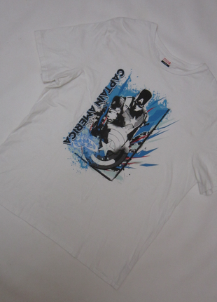 Футболка белая капитан америка marvel