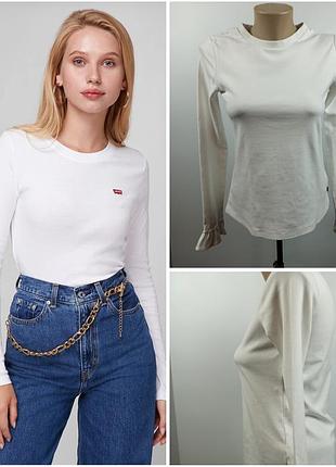 Женский белый лонгслив