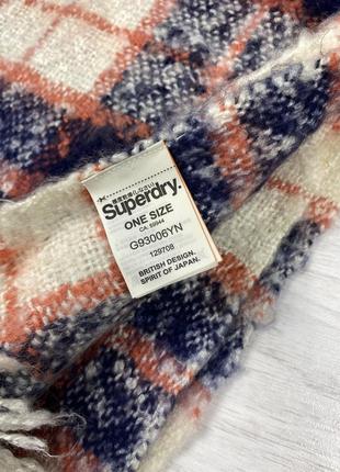 Шикарный большой длинный шарф superdry super orkney ультра мягкий шарф с бахромой на обоих концах в клетку клетчатый burberry barbour4 фото