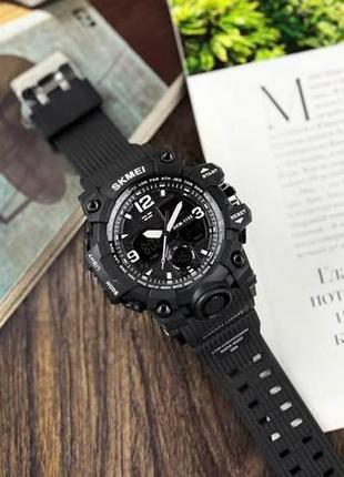 Спортивний чоловічий годинник skmei 1155 black водостійкий наручний кварцевий3 фото