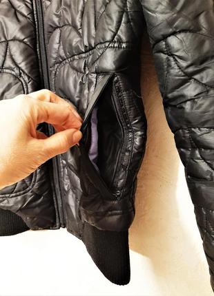 Адидас adidas куртка бомбер пуховик демисезонный чёрный стёганый наполнитель пух+перо женская6 фото