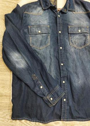Мужская комбинированная джинсовая рубашка/свитер.3 фото