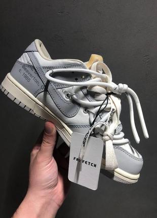 Жіночі кросівки nike sb dunk low off white grey white laces 49/50 / smb5 фото