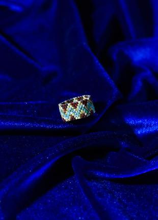 Кольцо из ювелирного бисера2 фото