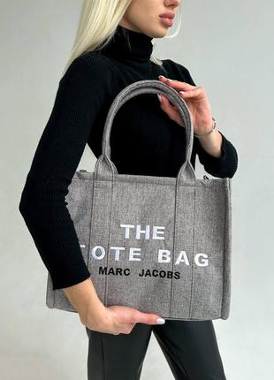 Сумка marc jacobs tote bag textile grey6 фото