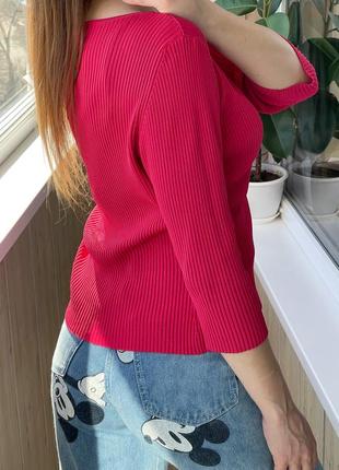 Малиновий лонгслів в рубчик 1+1=3 4