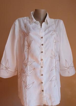Шикарная блуза лен и хлопок marks&spencer британия1 фото