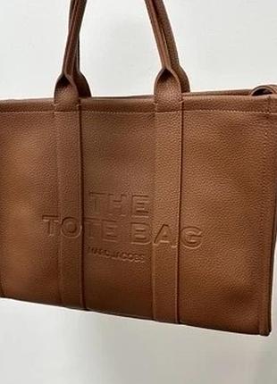 Marc jacobs big logo tote bag brown leather 43 х 33 х 11 см