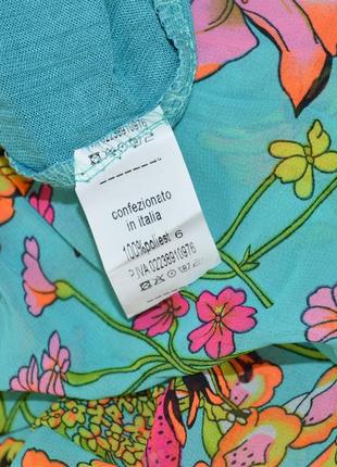 Яркое шифоновое нарядное летнее макси платье mia&mia италия принт цветы этикетка4 фото